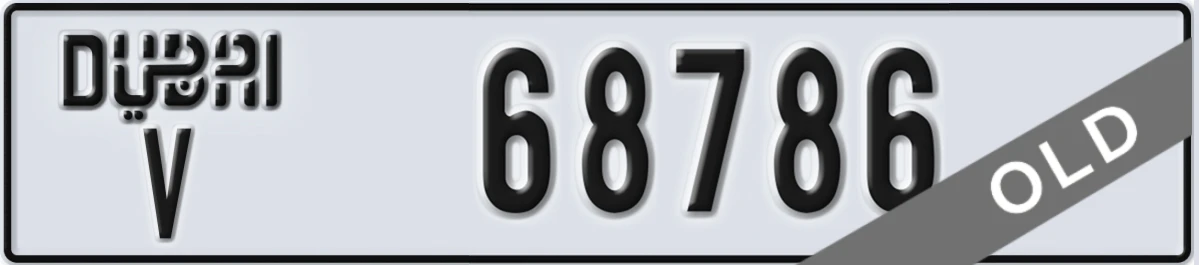 UAE License Plate Dubai V 68786