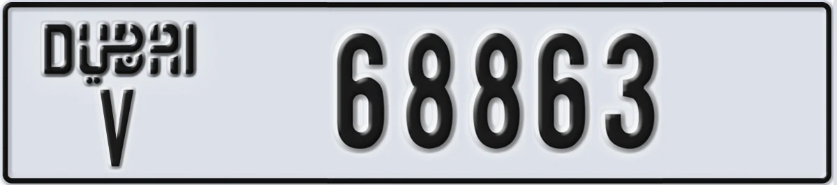 UAE License Plate Dubai V 68863