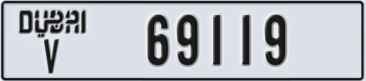 UAE License Plate Dubai V 69119