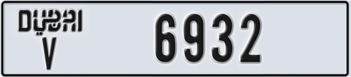 UAE License Plate Dubai V 6932