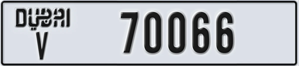 UAE License Plate Dubai V 70066