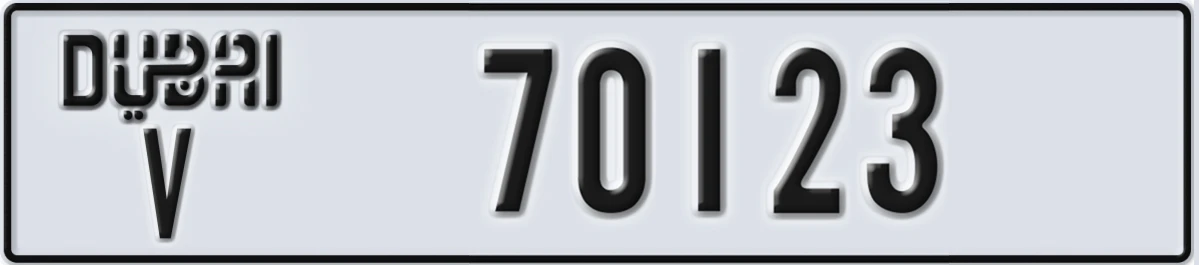 UAE License Plate Dubai V 70123