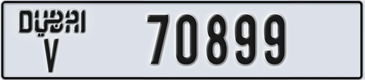 UAE License Plate Dubai V 70899