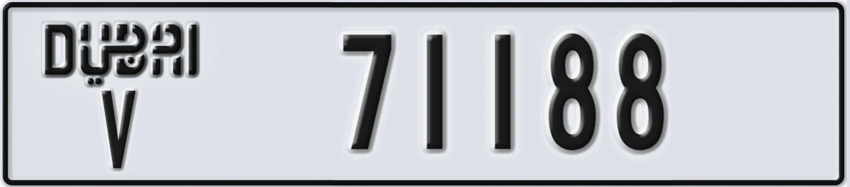 UAE License Plate Dubai V 71188