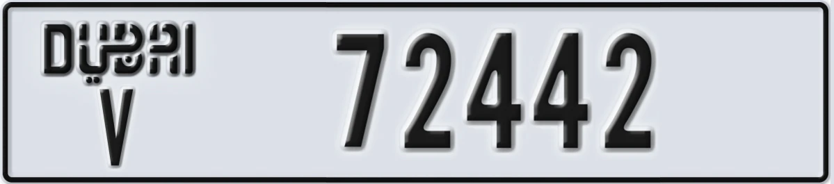 UAE License Plate Dubai V 72442