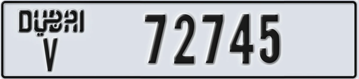 UAE License Plate Dubai V 72745