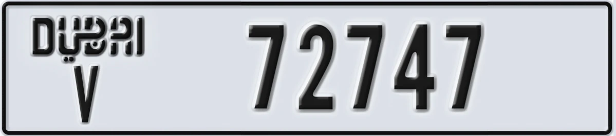 UAE License Plate Dubai V 72747