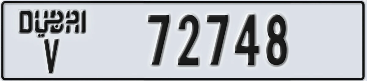 UAE License Plate Dubai V 72748