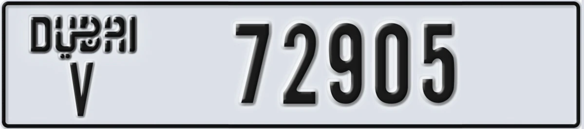 UAE License Plate Dubai V 72905
