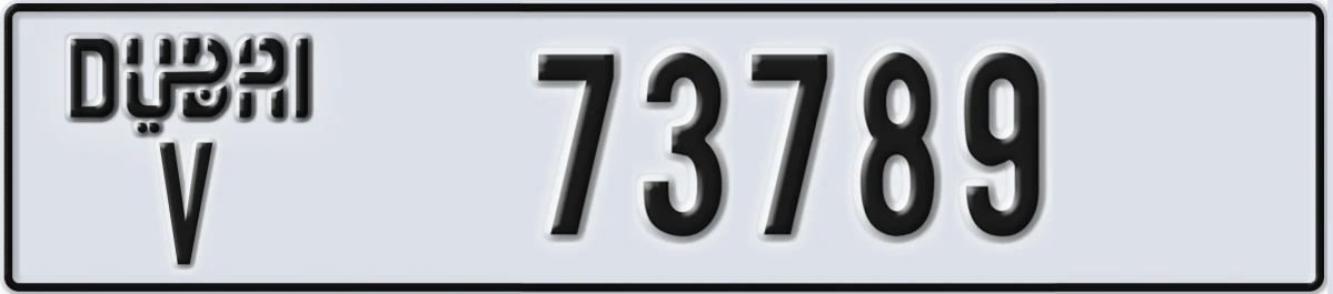 UAE License Plate Dubai V 73789