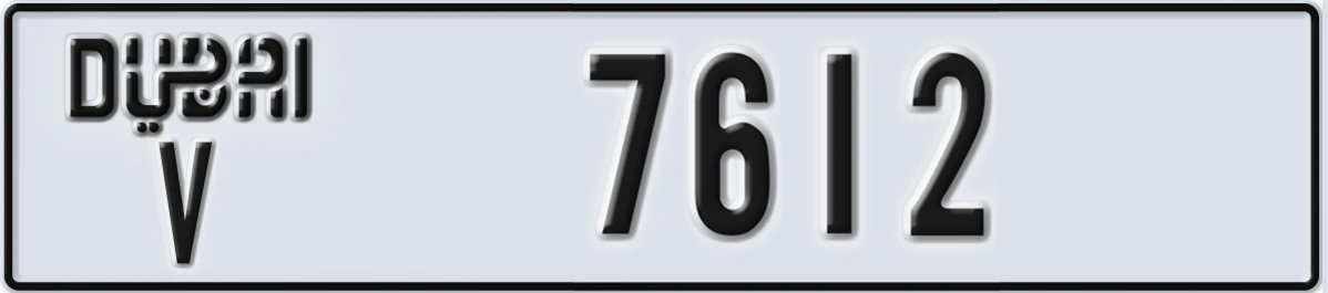 UAE License Plate Dubai V 7612