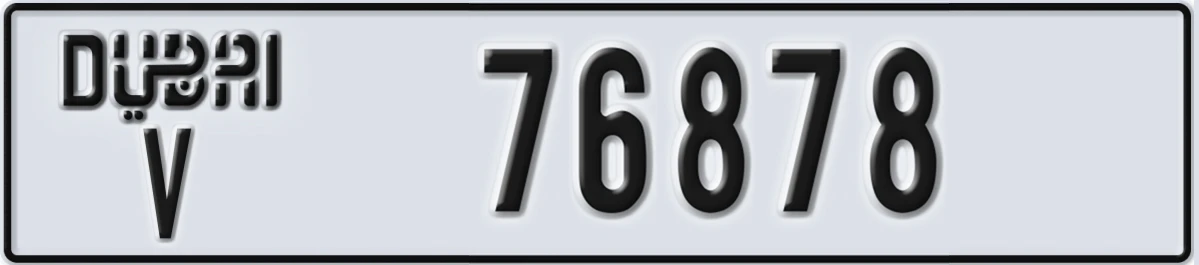 UAE License Plate Dubai V 76878