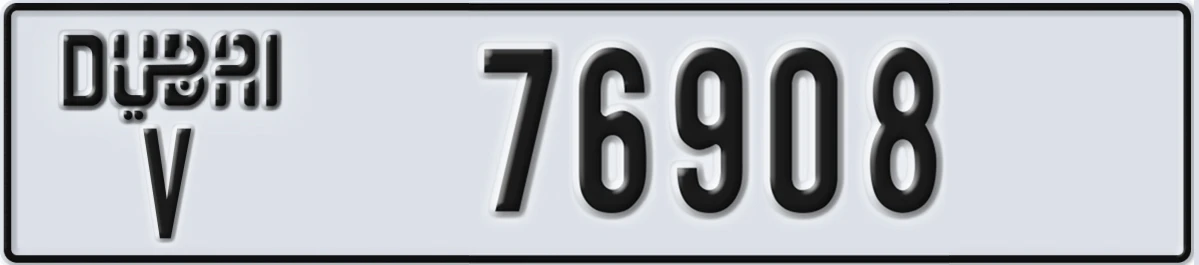 UAE License Plate Dubai V 76908