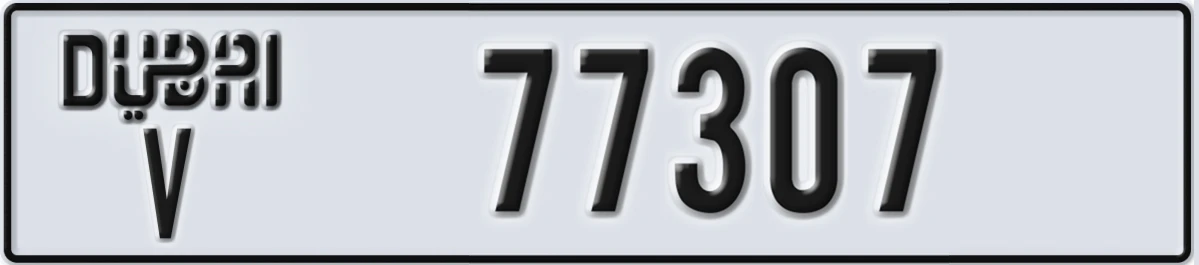 UAE License Plate Dubai V 77307