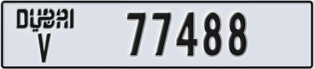 UAE License Plate Dubai V 77488