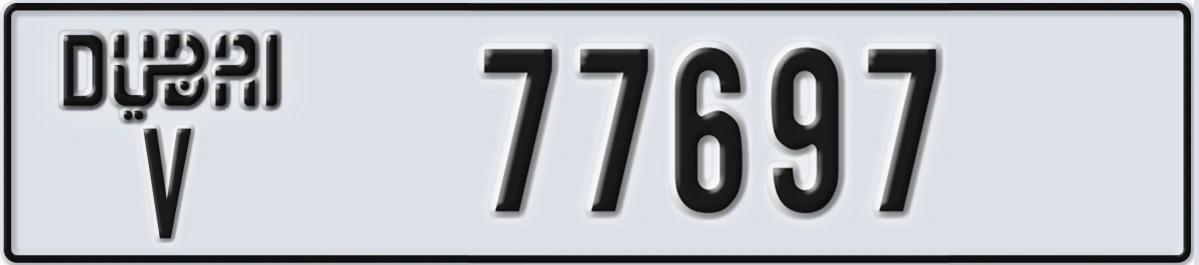 UAE License Plate Dubai V 77697