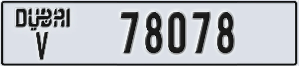 UAE License Plate Dubai V 78078