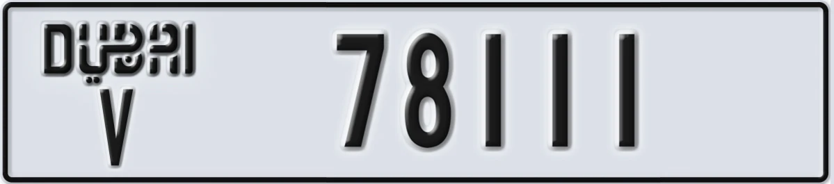 UAE License Plate Dubai V 78111