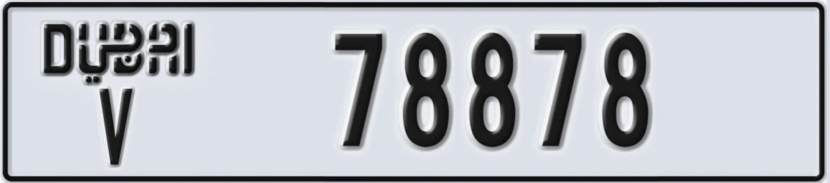 UAE License Plate Dubai V 78878