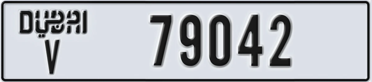 UAE License Plate Dubai V 79042