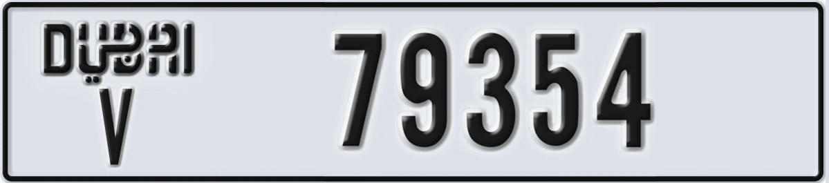 UAE License Plate Dubai V 79354