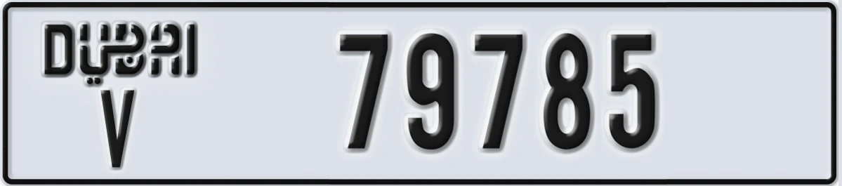 UAE License Plate Dubai V 79785