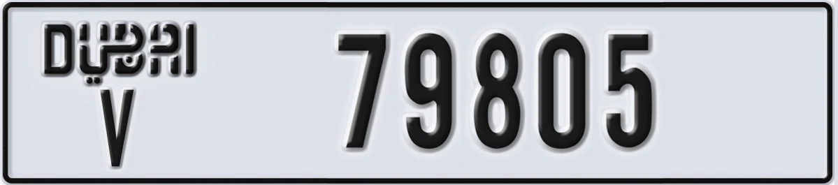 UAE License Plate Dubai V 79805