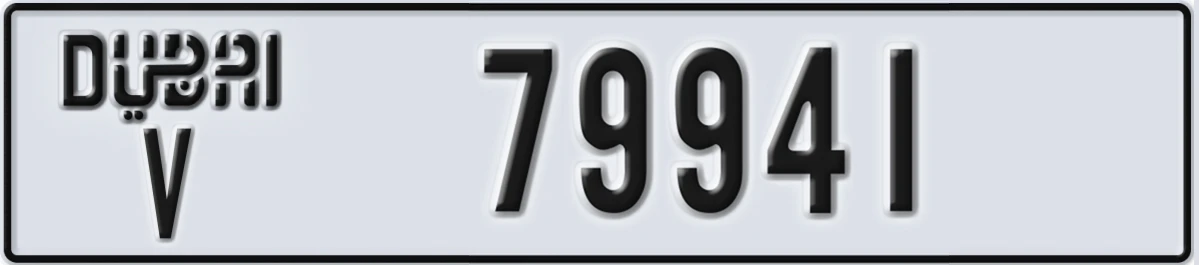 UAE License Plate Dubai V 79941