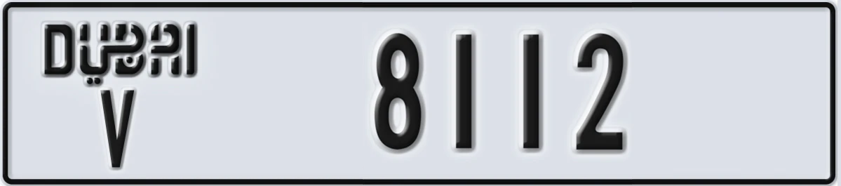 UAE License Plate Dubai V 8112