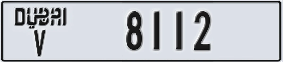UAE License Plate Dubai V 8112
