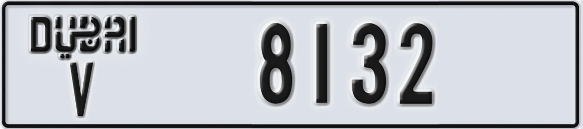 UAE License Plate Dubai V 8132