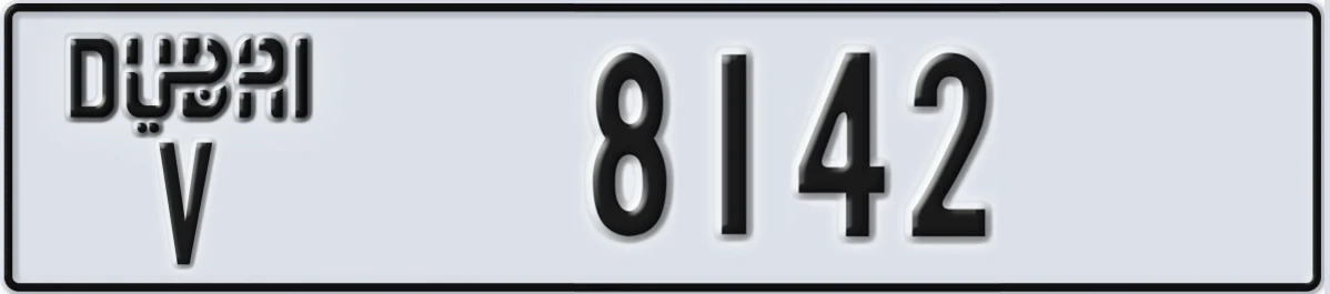 UAE License Plate Dubai V 8142