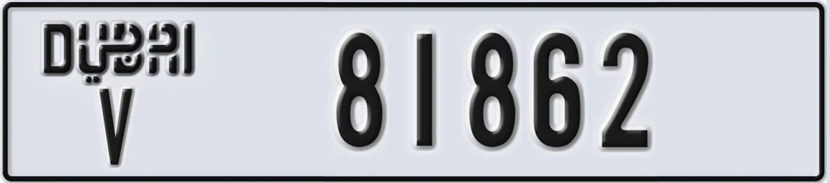 UAE License Plate Dubai V 81862