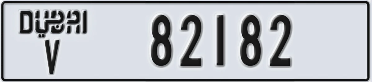UAE License Plate Dubai V 82182