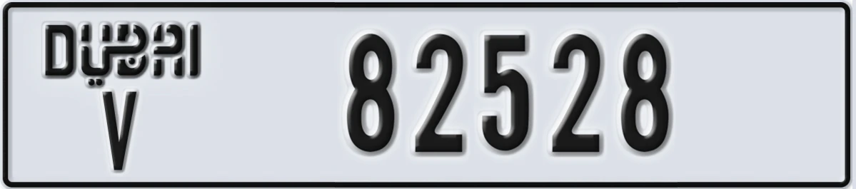 UAE License Plate Dubai V 82528