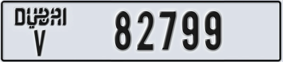 UAE License Plate Dubai V 82799