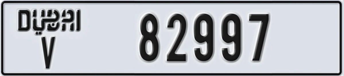 UAE License Plate Dubai V 82997