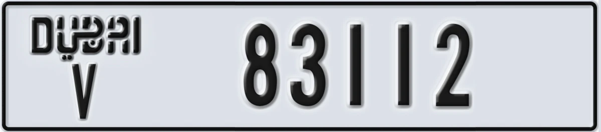 UAE License Plate Dubai V 83112