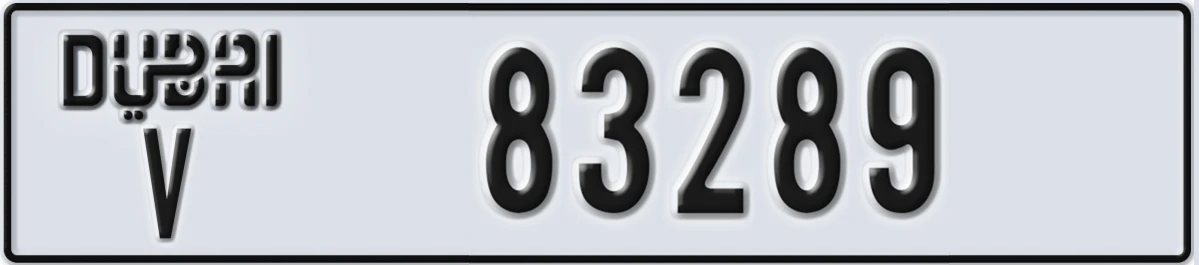 UAE License Plate Dubai V 83289