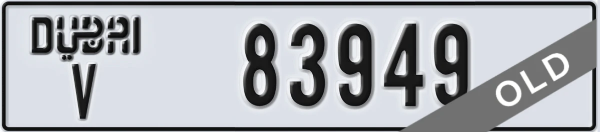 UAE License Plate Dubai V 83949