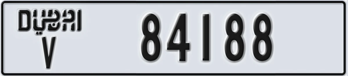 UAE License Plate Dubai V 84188