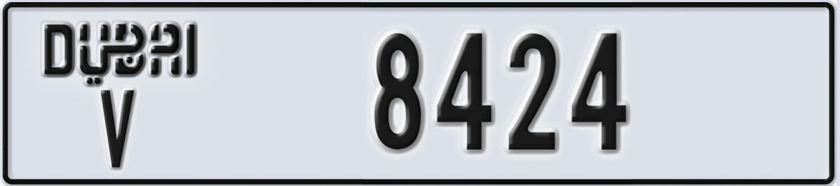 UAE License Plate Dubai V 8424