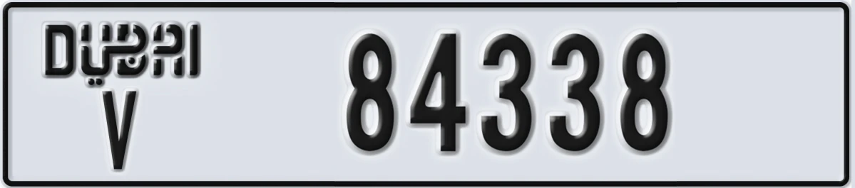 UAE License Plate Dubai V 84338
