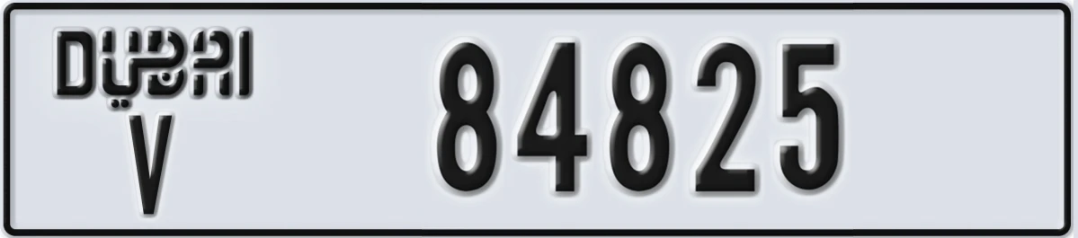 UAE License Plate Dubai V 84825