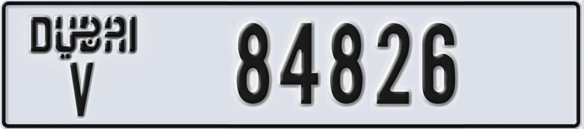 UAE License Plate Dubai V 84826