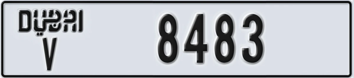 UAE License Plate Dubai V 8483