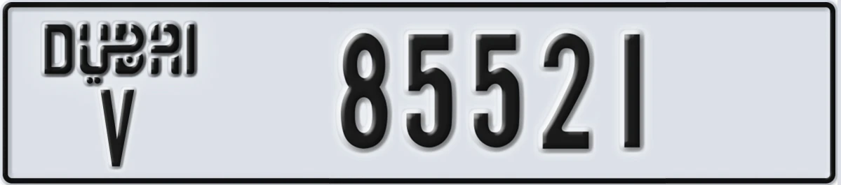 UAE License Plate Dubai V 85521