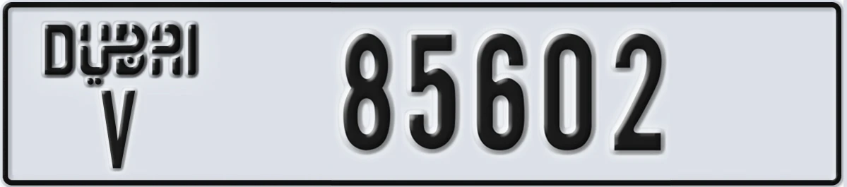 UAE License Plate Dubai V 85602