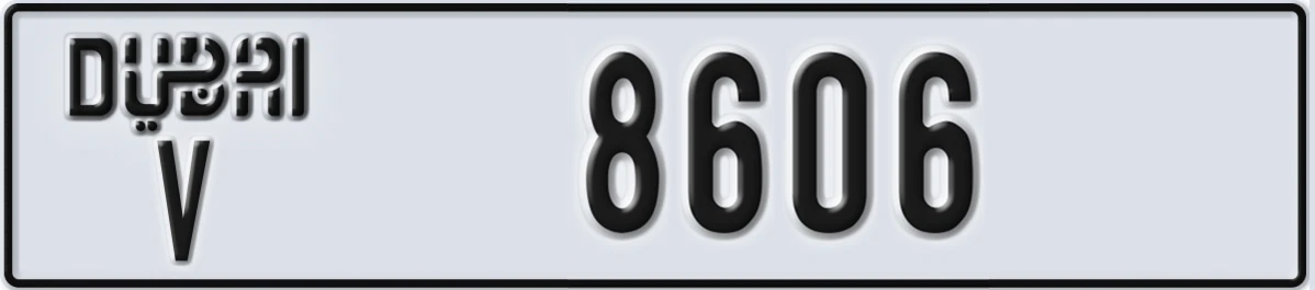 UAE License Plate Dubai V 8606