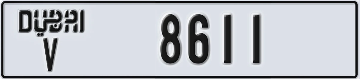 UAE License Plate Dubai V 8611